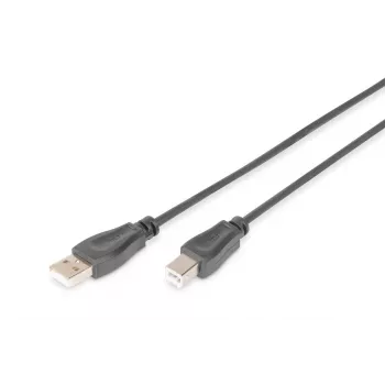 Cabo de ligação USB 2.0 DIGITUS ASSMANN, Type-A - B M/M, 5m compatível com USB 2.0 preto