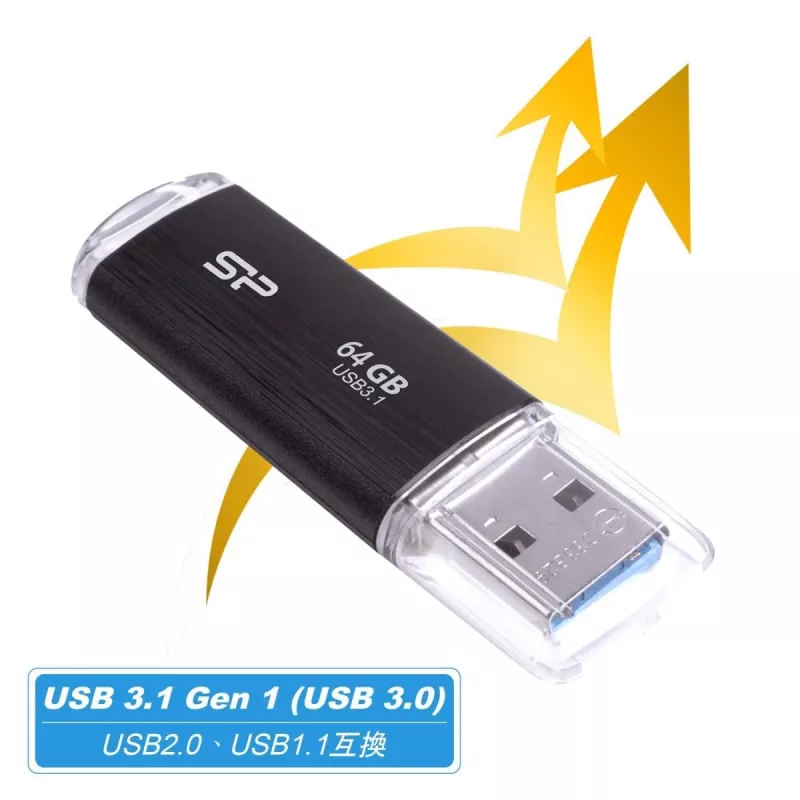 Pen drive SILICON POWER - 64GB Silicon Power USB3.2 B02 preto