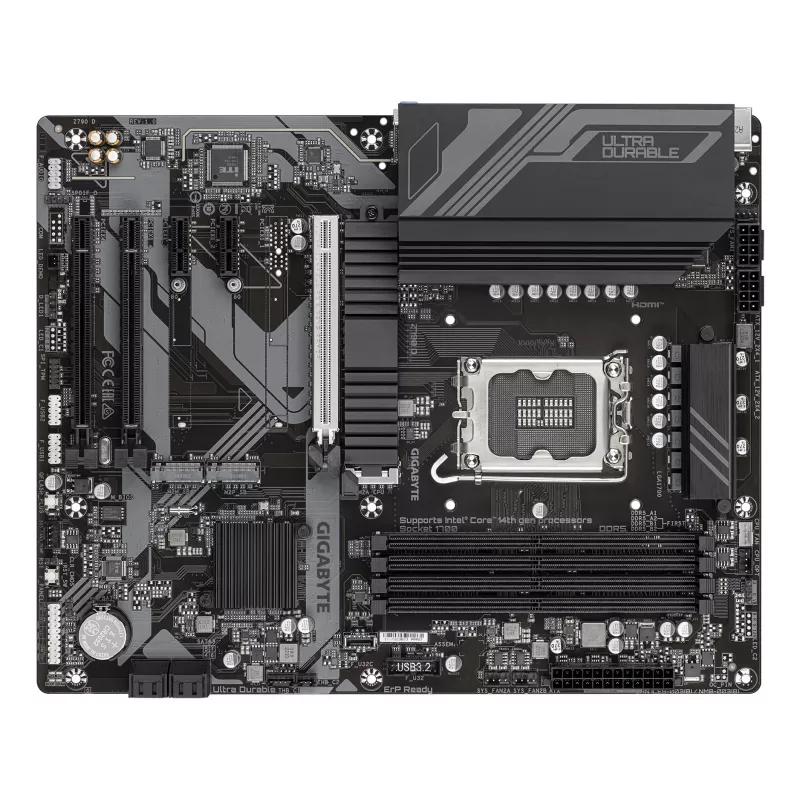 Placa-mãe GIGABYTE Z790 D - Compatível com CPUs Intel Core de 14.ª geração, VRM digital 12+1+1 fases, até 7600 MHz DDR5 (OC), 3x PCIe 4.0 M.2, LAN 2,5 GbE, USB 3.2 Gen 2
