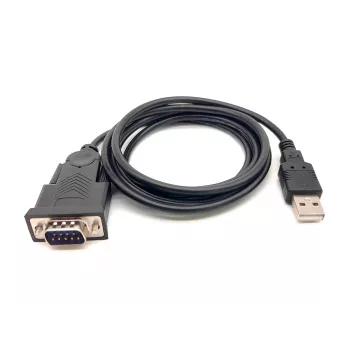 Cabo Equip USB-A para Série (DB9), M/M 1,5m, preto, 1,5 m, USB Type-A, DB-9, macho, macho