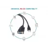 Cabo Equip USB-A para Série (DB9), M/M 1,5m, preto, 1,5 m, USB Type-A, DB-9, macho, macho