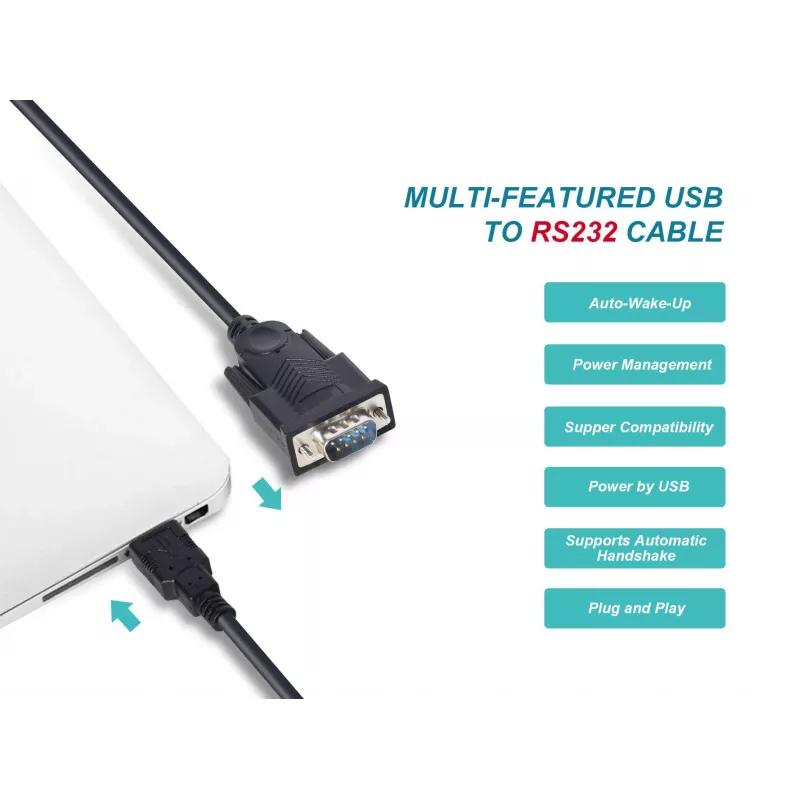 Cabo Equip USB-A para Série (DB9), M/M 1,5m, preto, 1,5 m, USB Type-A, DB-9, macho, macho