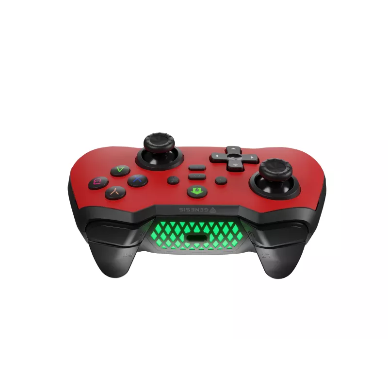 Comando de jogos Genesis Mangan 400 Red Bluetooth Analógico / Digital Android, MAC, Nintendo Switch, PC, iOS