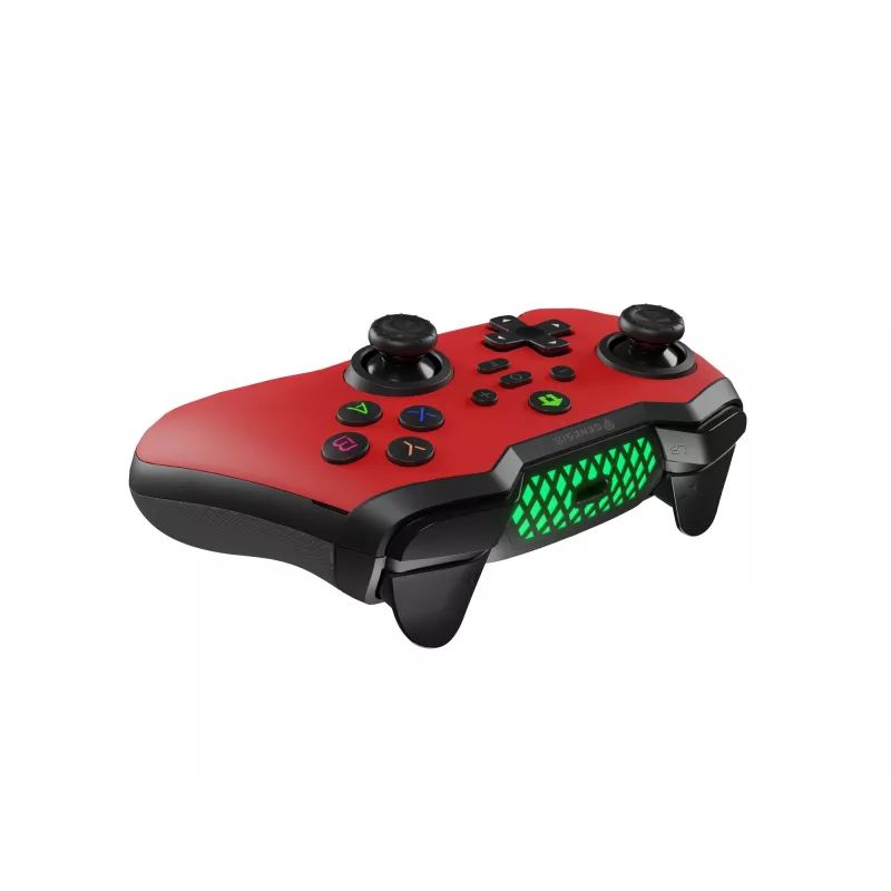 Comando de jogos Genesis Mangan 400 Red Bluetooth Analógico / Digital Android, MAC, Nintendo Switch, PC, iOS