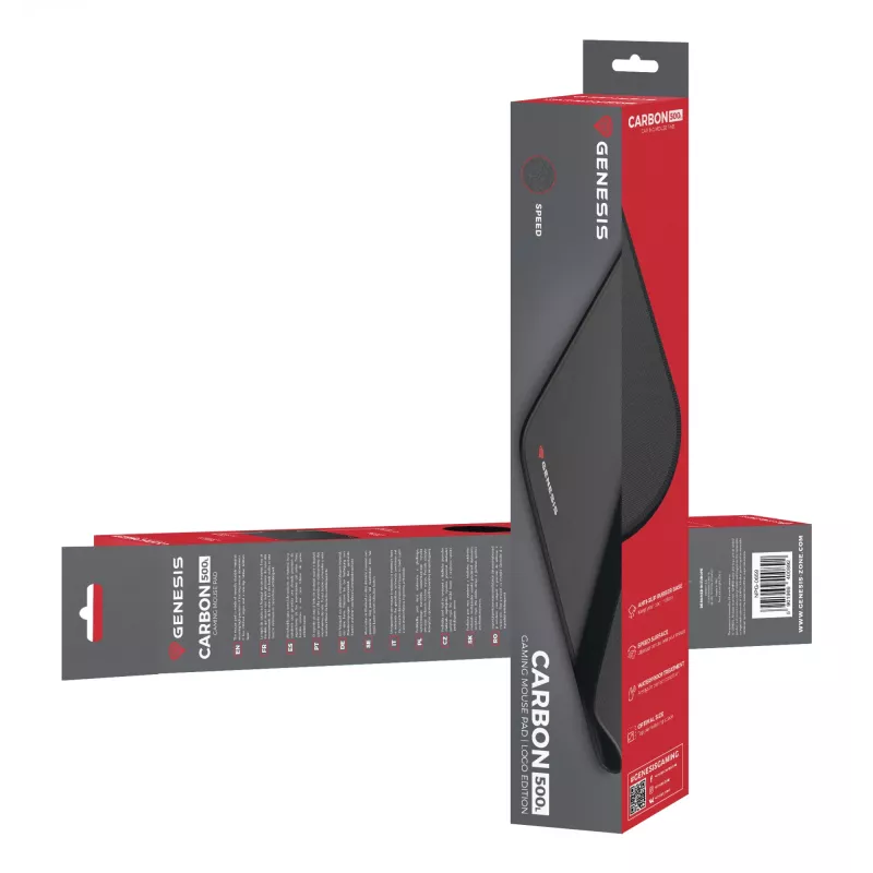 Tapete de rato Gaming Genesis Carbon 500 L preto
