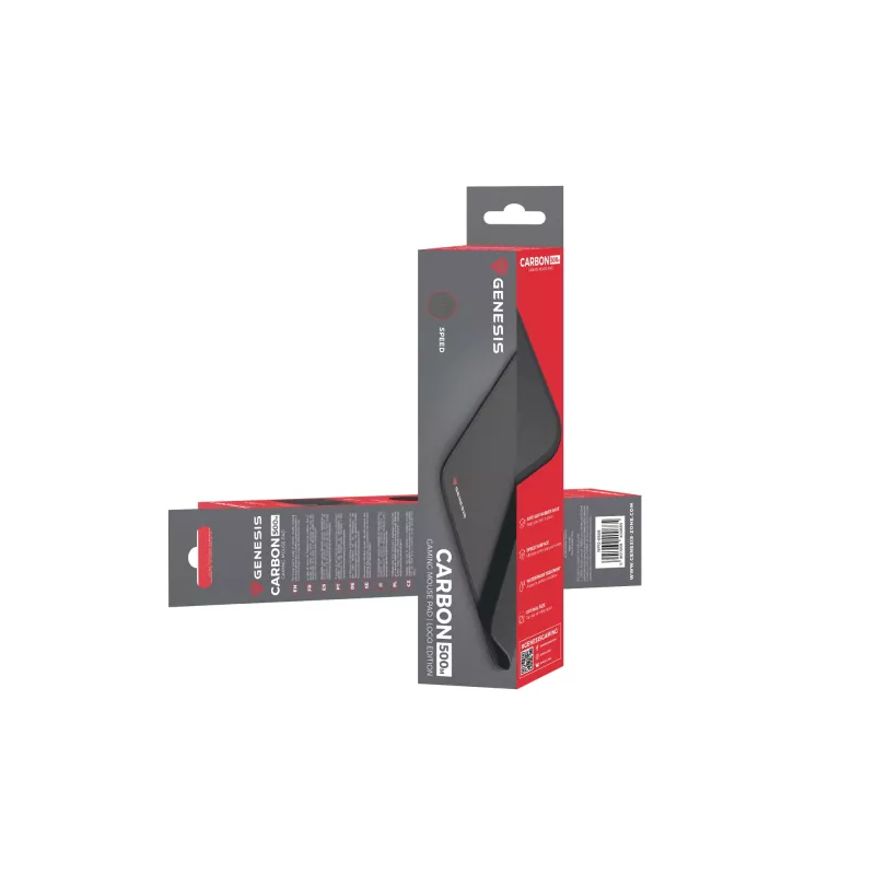 Tapete de rato Gaming Genesis Carbon 500 M Logo preto