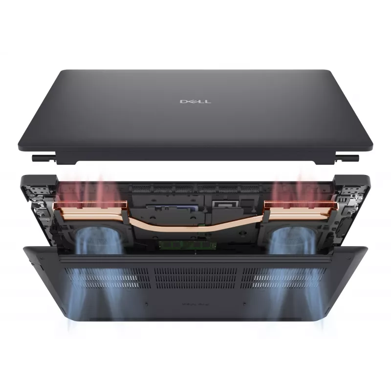 DELL Pro Max 16 MC16250 Intel Core Ultra 7 265H Estação de trabalho móvel 40,6 cm (16 polegadas) Full HD+ 64 GB DDR5-SDRAM 1 TB SSD NVIDIA RTX PRO 1000 Blackwell Wi-Fi 7 (802.11be) Windows 11 Pro alemão preto