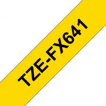 Brother TZE-FX641 Fita adesiva TZE-FX preto sobre amarelo TZ