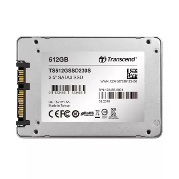 TRANSCEND SSD 230s 512GB 2,5 polegadas SATA III 6Gb/s TLC caixa de alumínio