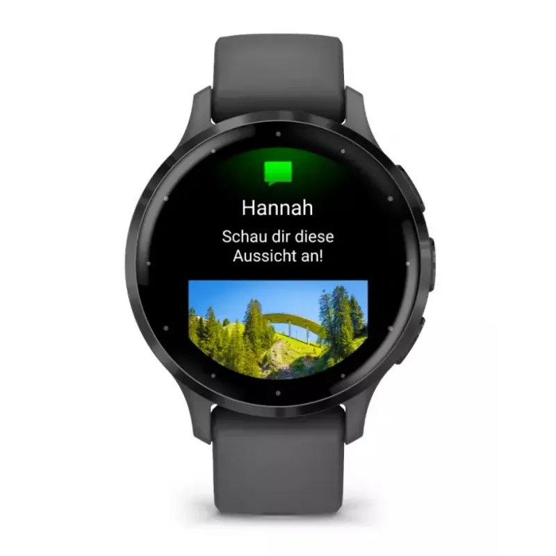 Smartwatch GARMIN Venu 3S — 41 mm caixa de polímero cinzenta, 1,2 polegadas AMOLED, 10 dias de autonomia, 5 ATM