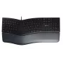 Teclado ergonómico de tamanho completo com fio Cherry KC 4500 ERGO preto USB QWERTY UK 109 teclas layout curvo apoio de pulso cabo 1,8 m