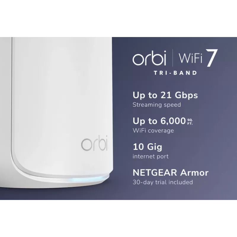 NETGEAR Orbi 870 Tri-Band (2,4 GHz / 5 GHz / 6 GHz) Wi-Fi 7 (802.11be) branco 4 Interno
