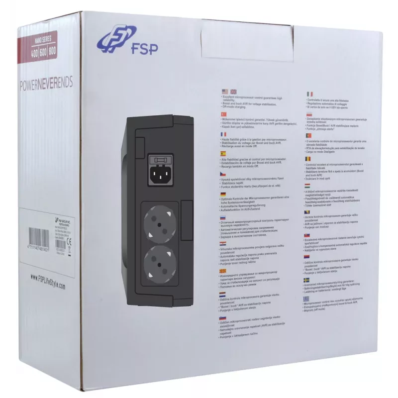 FSP Nano 800 fonte de alimentação ininterrupta (UPS) Standby (Offline) 0,8 kVA 480 W 2 saídas AC