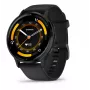 GARMIN INTERNATIONAL Venu 3 – Aro em aço inoxidável escovado com caixa preta e bracelete de silicone – 45 mm