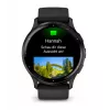 GARMIN INTERNATIONAL Venu 3 – Aro em aço inoxidável escovado com caixa preta e bracelete de silicone – 45 mm