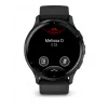 GARMIN INTERNATIONAL Venu 3 – Aro em aço inoxidável escovado com caixa preta e bracelete de silicone – 45 mm
