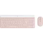 Conjunto de teclado e rato sem fios LOGITECH Slim Mk470 - Rosa Qwerty Us/int'l