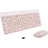 Conjunto de teclado e rato sem fios LOGITECH Slim Mk470 - Rosa Qwerty Us/int'l