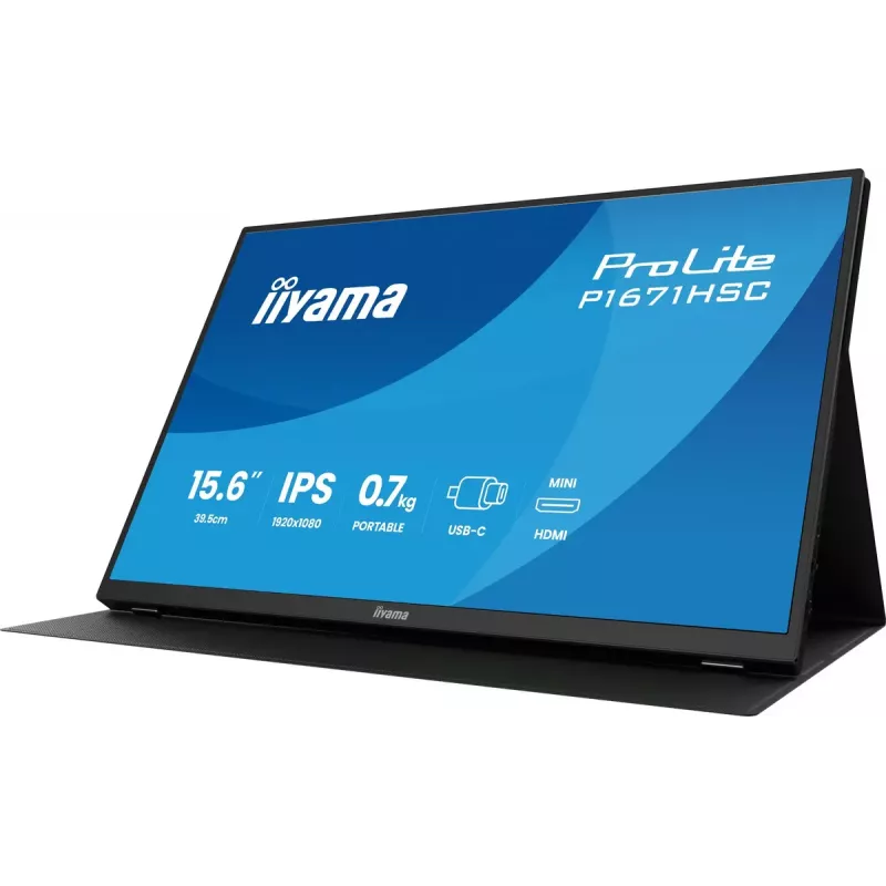 Monitor de computador iiyama ProLite P1671HSC-B1 39,6 cm (15,6 polegadas) 1920 x 1080 píxeis Full HD LED preto