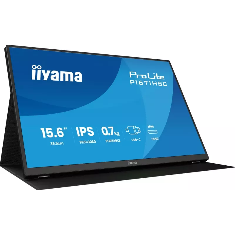 Monitor de computador iiyama ProLite P1671HSC-B1 39,6 cm (15,6 polegadas) 1920 x 1080 píxeis Full HD LED preto