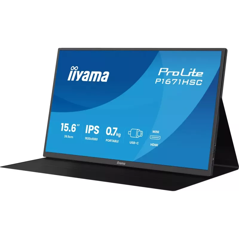 Monitor de computador iiyama ProLite P1671HSC-B1 39,6 cm (15,6 polegadas) 1920 x 1080 píxeis Full HD LED preto