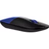 Rato sem fios HP Z3700 azul, ambidestro, ótico, RF Wireless, 1200 DPI, azul