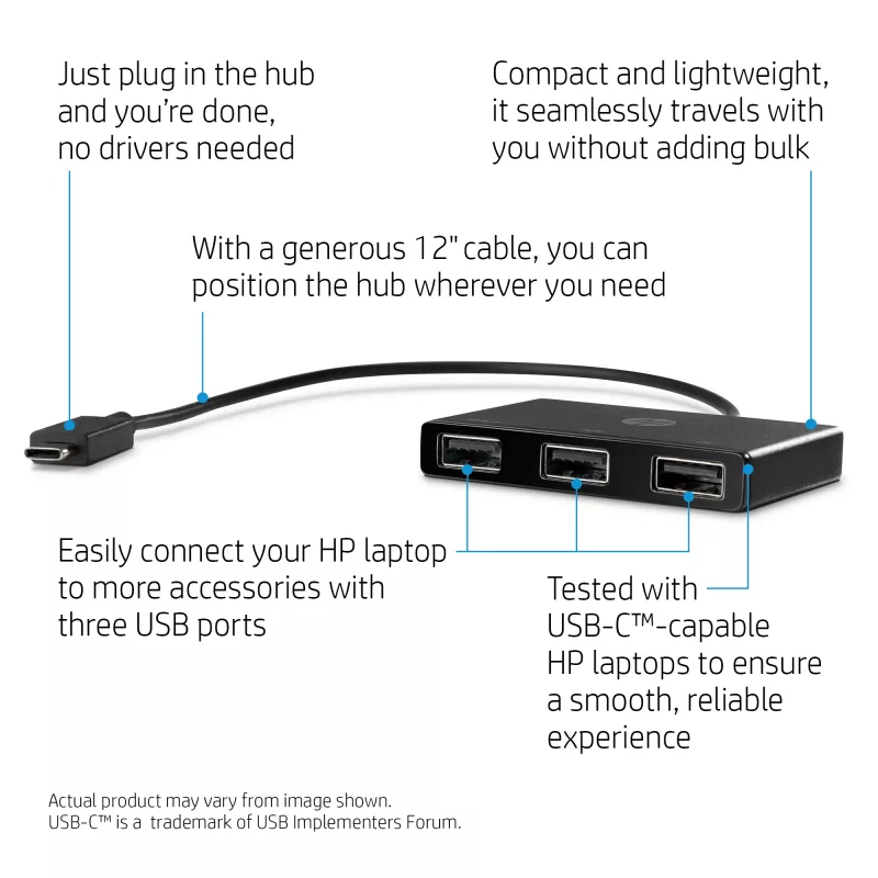 Hub HP USB-C para USB-A