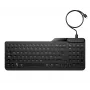 Teclado com fio retroiluminado multidispositivo HP 405, formato completo (100%), com fio, USB, membrana, preto