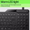 Teclado com fio retroiluminado multidispositivo HP 405, formato completo (100%), com fio, USB, membrana, preto