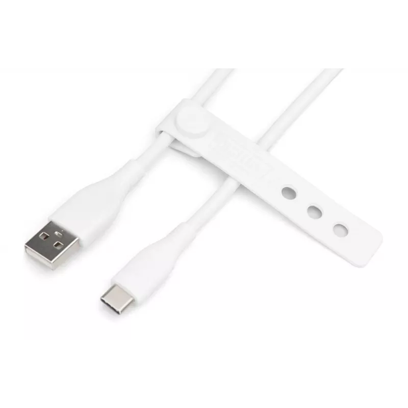 Cabo de carregamento em silicone DIGITUS USB-C - USB-A - USB-C USB 2.0 60W - 2m branco