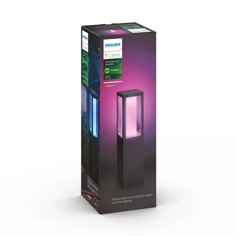 Philips Hue White and colour ambience Candeeiro de pé para exterior IMPRESS OUTDOOR PEDESTAL LIGHT
