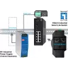 LevelOne Hilbert switch industrial Gigabit Smart Lite de 10 portas, 8x RJ45, 2x SFP