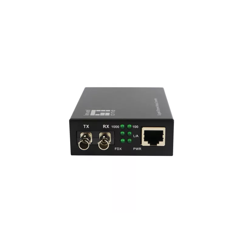 LevelOne conversor de mídia RJ45 para ST Gigabit, fibra monomodo, 1310nm, 20km