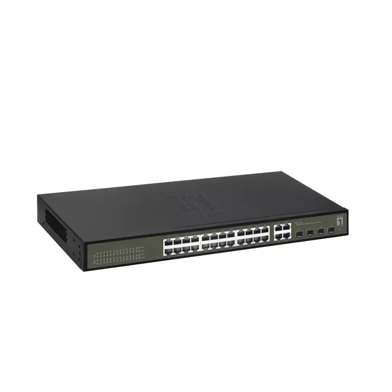 Switch gerido LevelOne Hilbert Gigabit Smart Lite de 28 portas