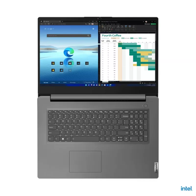 Lenovo V17 G4 IRU Intel® U U300 portátil 43,9 cm (17,3 polegadas) Full HD 8 GB DDR4-SDRAM 512 GB SSD Wi-Fi 6 (802.11ax) Windows 11 Home alemão cinzento