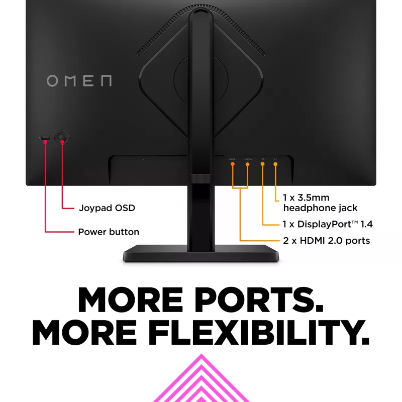 OMEN by HP monitor gaming FHD 165Hz 23,8 polegadas – OMEN 24, 60,5 cm (23,8 polegadas), 1920 x 1080 píxeis, Full HD, LCD, 1 ms, preto