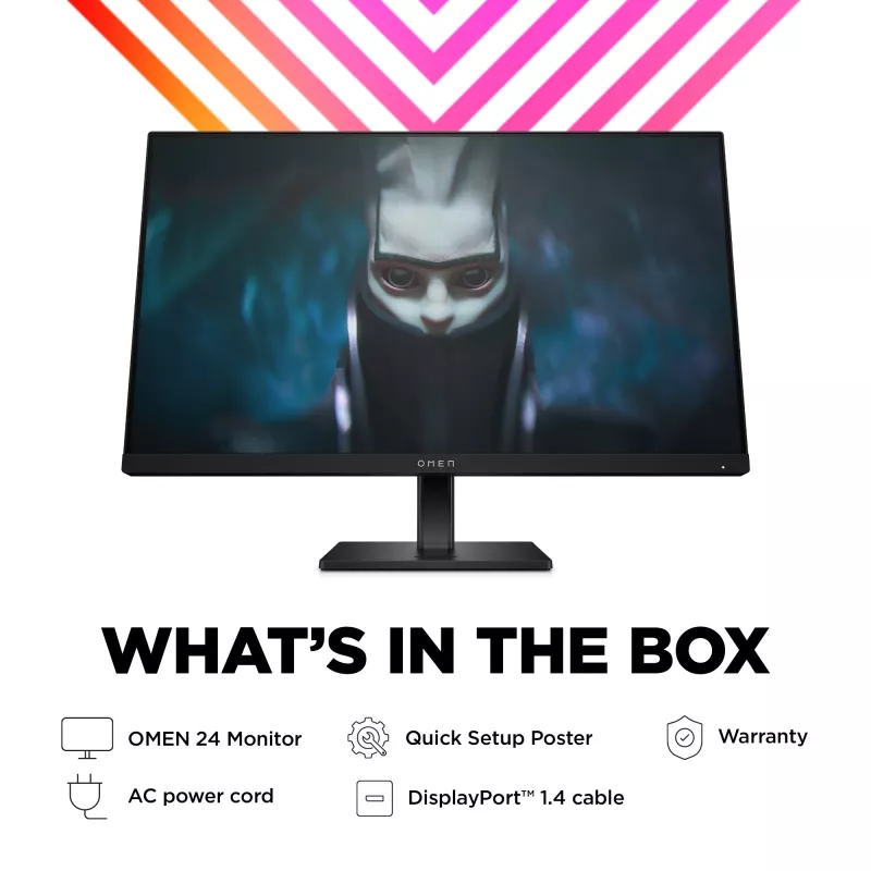 OMEN by HP monitor gaming FHD 165Hz 23,8 polegadas – OMEN 24, 60,5 cm (23,8 polegadas), 1920 x 1080 píxeis, Full HD, LCD, 1 ms, preto