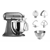 Máquina de cozinha KITCHENAID Artisan 300 W 4,8 L tigela de aço inoxidável prateado