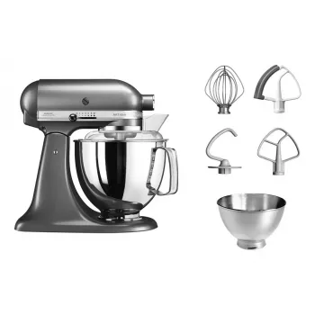 Máquina de cozinha KITCHENAID Artisan 300 W 4,8 L tigela de aço inoxidável prateado