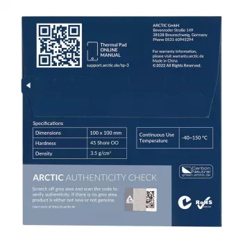 ARCTIC TP-3 Premium Performance pad térmico 100 x 100 mm, 1,5 mm