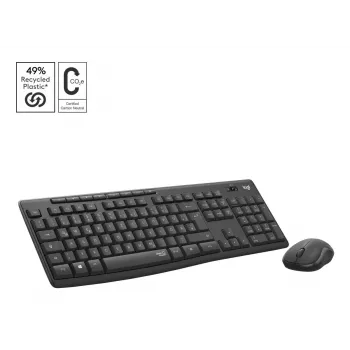 LOGITECH MK295 Conjunto de teclado/rato sem fios silencioso - grafite - Qwertz Swiss/Lux