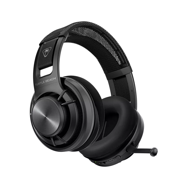Turtle Beach Atlas Air Headset sem fios open-back para gaming em PC com áudio de alta fidelidade de 24 bits, microfone Broadcast, auricular flutuante, almofadas de espuma com memória e Bluetooth para PC