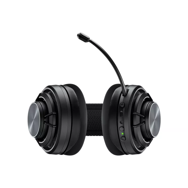 Turtle Beach Atlas Air Headset sem fios open-back para gaming em PC com áudio de alta fidelidade de 24 bits, microfone Broadcast, auricular flutuante, almofadas de espuma com memória e Bluetooth para PC