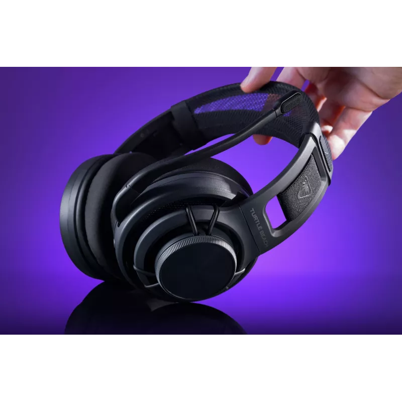 Turtle Beach Atlas Air Headset sem fios open-back para gaming em PC com áudio de alta fidelidade de 24 bits, microfone Broadcast, auricular flutuante, almofadas de espuma com memória e Bluetooth para PC