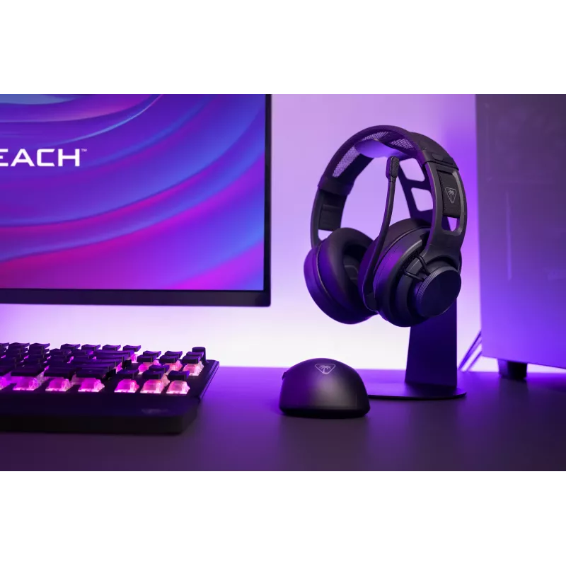 Turtle Beach Atlas Air Headset sem fios open-back para gaming em PC com áudio de alta fidelidade de 24 bits, microfone Broadcast, auricular flutuante, almofadas de espuma com memória e Bluetooth para PC