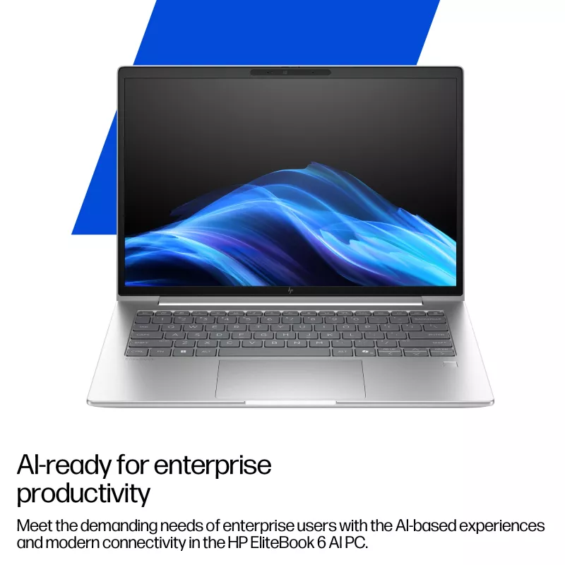 HP EliteBook 6 G1a AI PC AD3K1ET portátil, AMD Ryzen 7 250, 40,6 cm (16 polegadas) WUXGA IPS 1920x1200, 32 GB RAM, SSD NVMe de 1 TB, AMD Radeon 780M, Wi-Fi 7, Bluetooth, Windows 11 Pro, teclado alemão, prateado