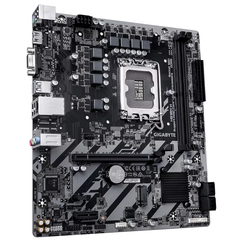 Motherboard GIGABYTE H810M H Micro ATX, Chipset Intel H810, LGA 1851, DDR5, 2x DIMM até 128 GB, PCIe 4.0, HDMI 2.1