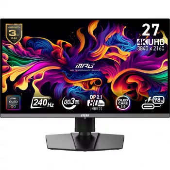 MSI MPG 272URXDE Monitor de computador QD-OLED 67,3 cm (26,5 polegadas) 3840 x 2160 píxeis 4K Ultra HD Preto