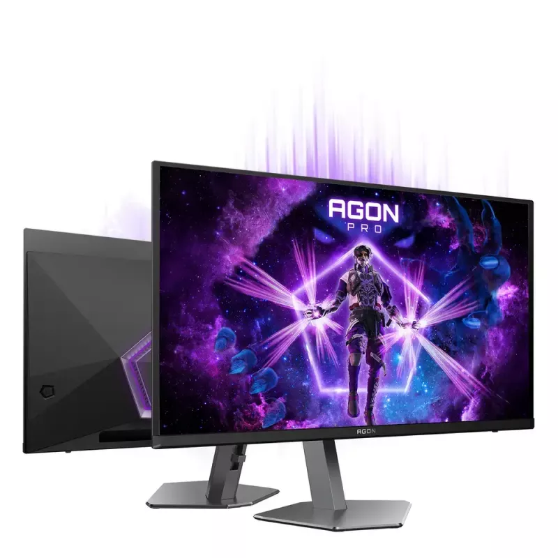 AOC AGON PRO AG276QKD2 Monitor de computador 67,3 cm (26,5 polegadas) 2560 x 1440 píxeis Quad HD QD-OLED Preto, Cinzento