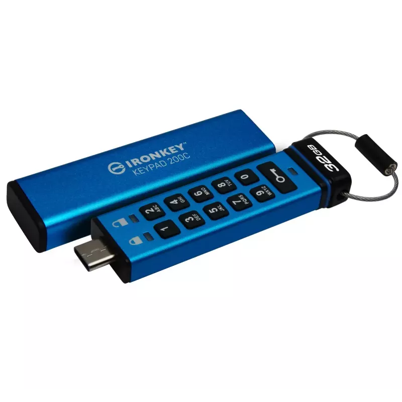 Kingston Technology IronKey 32GB USB-C Keypad 200C, FIPS 140-3 Nível 3 AES-256